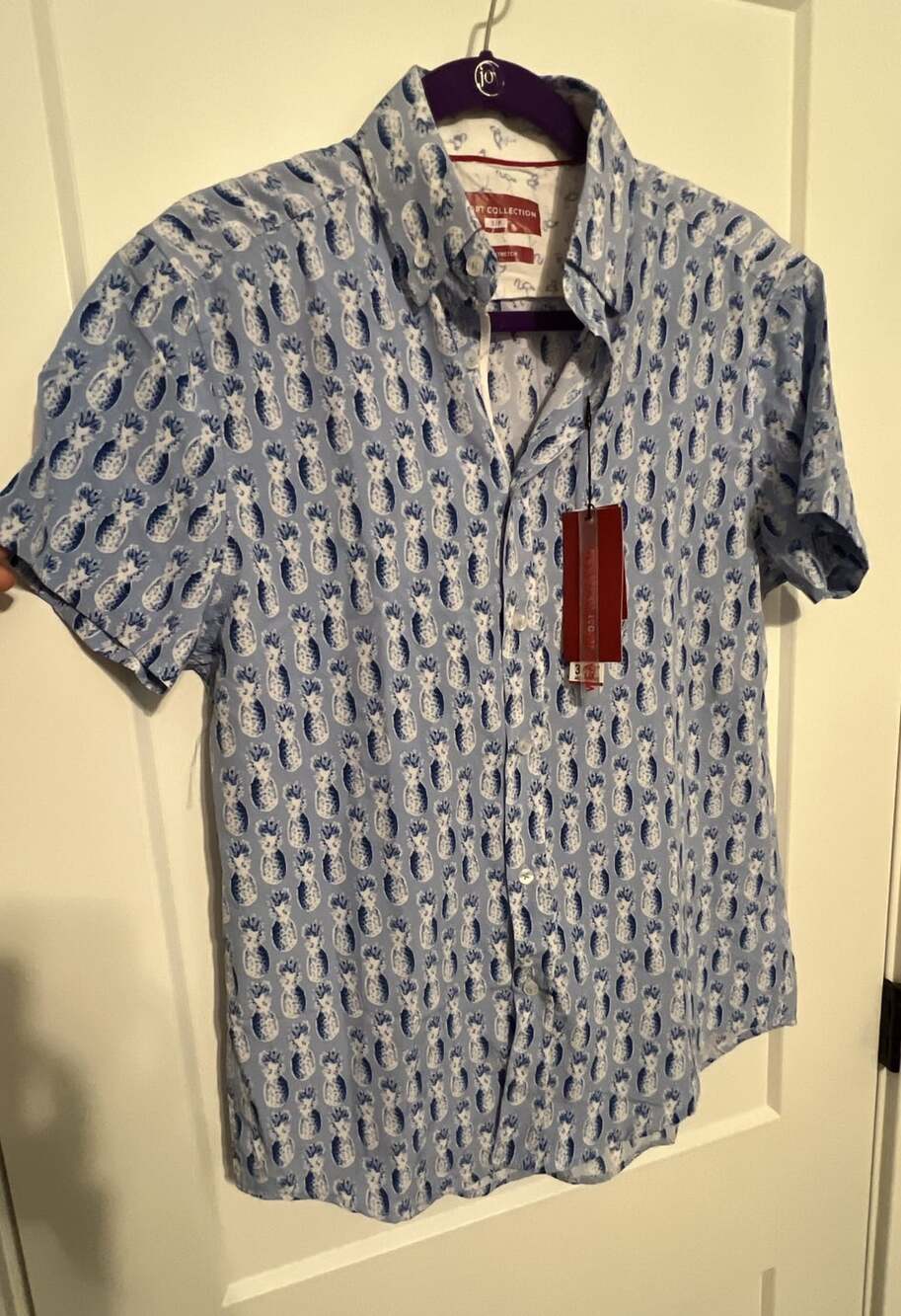 Report Collection Pineapple Hyper Stretch Shirt Size S Blue